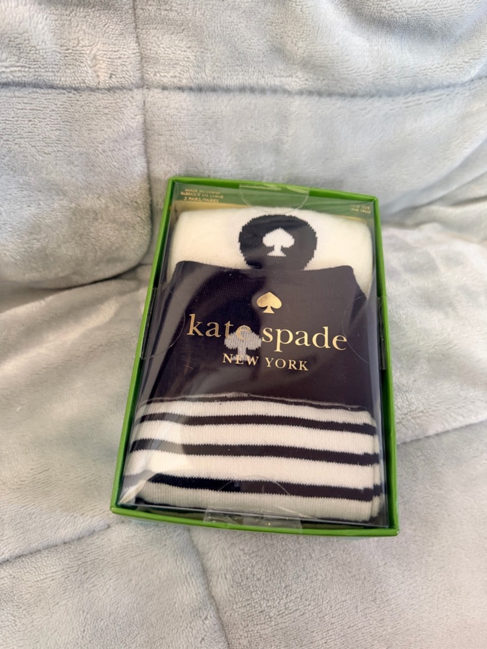 kate spade Black and White Striped Socks